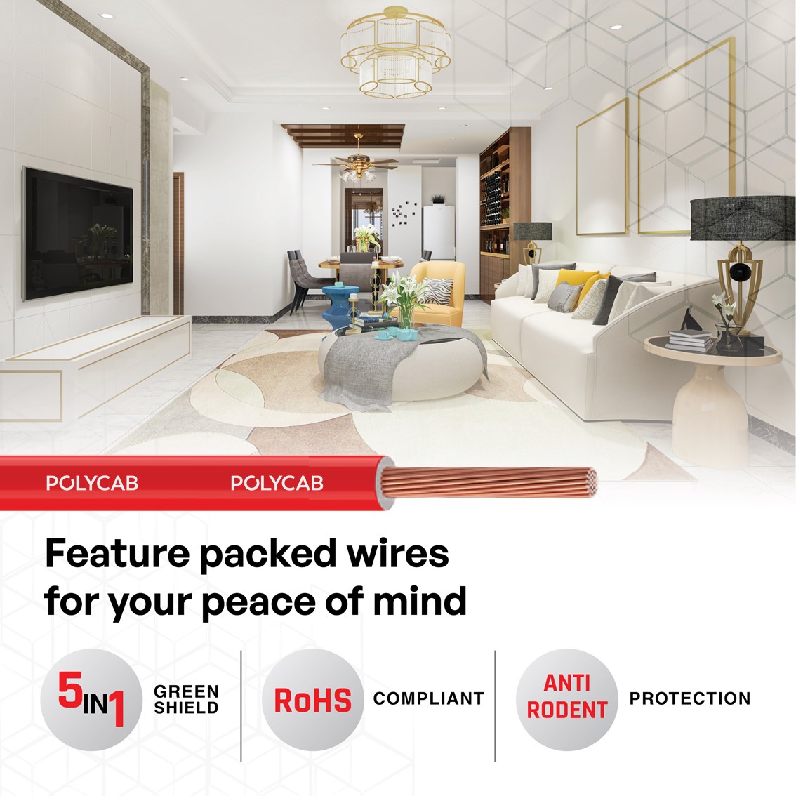 Polycab 4 sqmm MAXIMA+ HR FR LSH LF Electric Wire Red 90 m_3