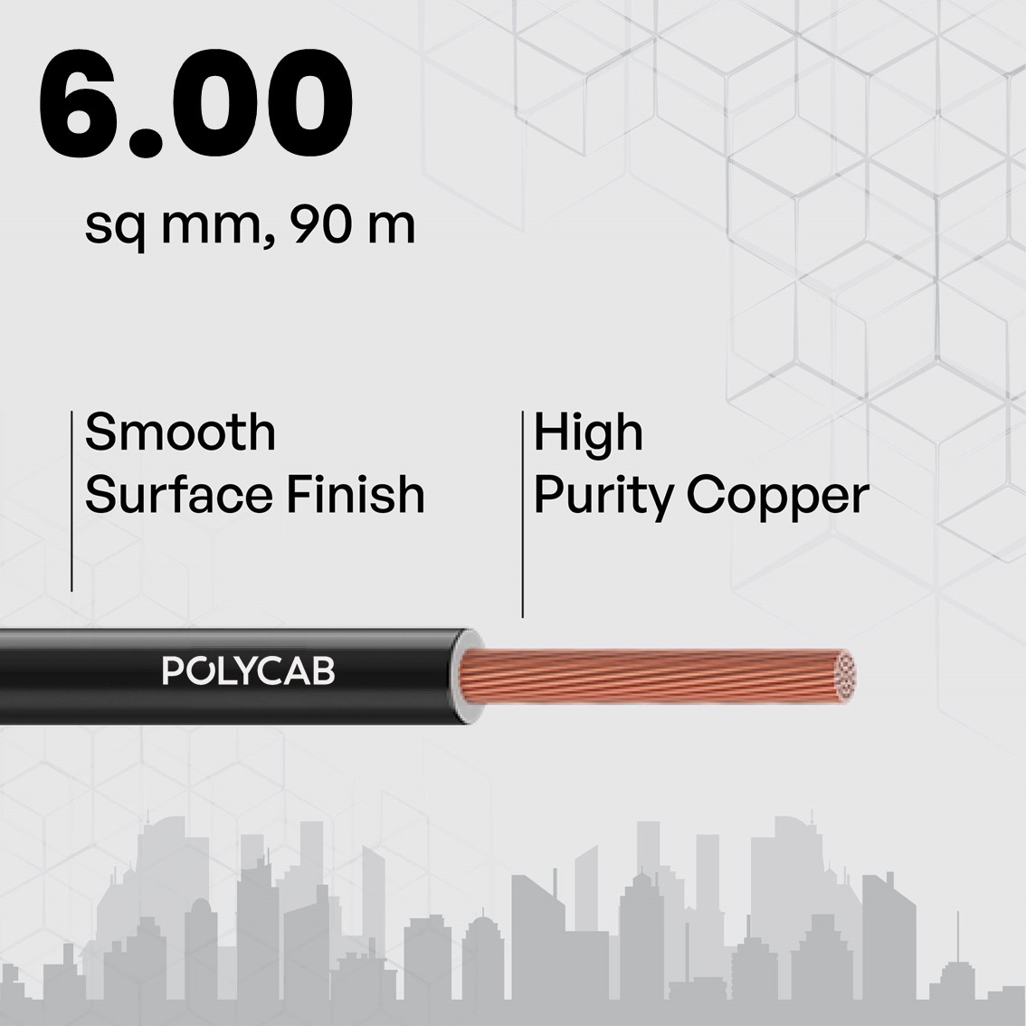 Polycab 6 sqmm MAXIMA+ HR FR LSH LF Electric Wire Black 90 m_2
