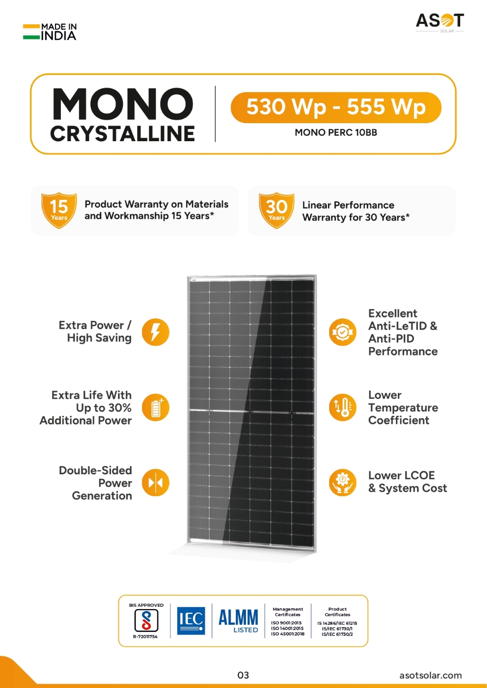 ASOT AS550DCR 550 W Half-cut Mono PERC Bifical Solar Panel_1