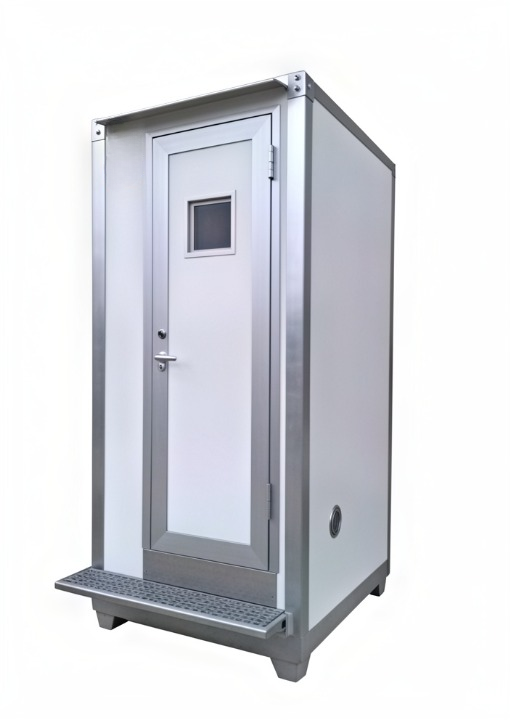 PP FRP 6 ft Portable Toilet Cabin White_0