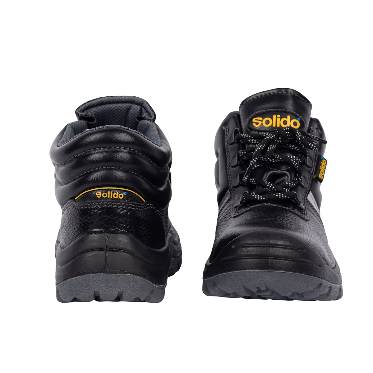 L&T SuFin Brand - Solido Advance High Ankle SH02 Reflective Material Quarter Steel Toe Safety Shoes Black_1