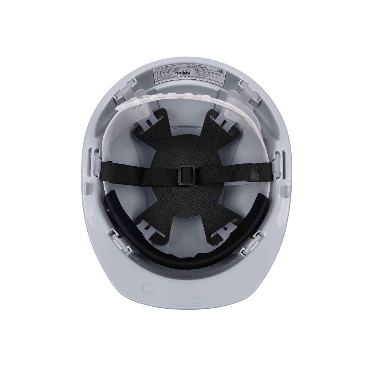L&T SuFin Brand - Solido HDPE Grey Air Ventilated Safety Helmets Elite - HA04N_1