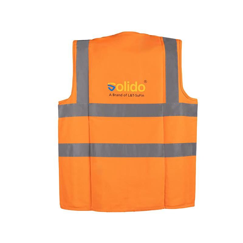 L&T SuFin Brand - Solido 100% PolyCotton Safety Jackets L Flashline - Pro Reflective Orange_1
