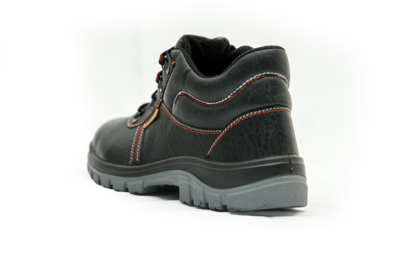 McLaren High Real Leather Steel Toe Safety Shoes Black_1