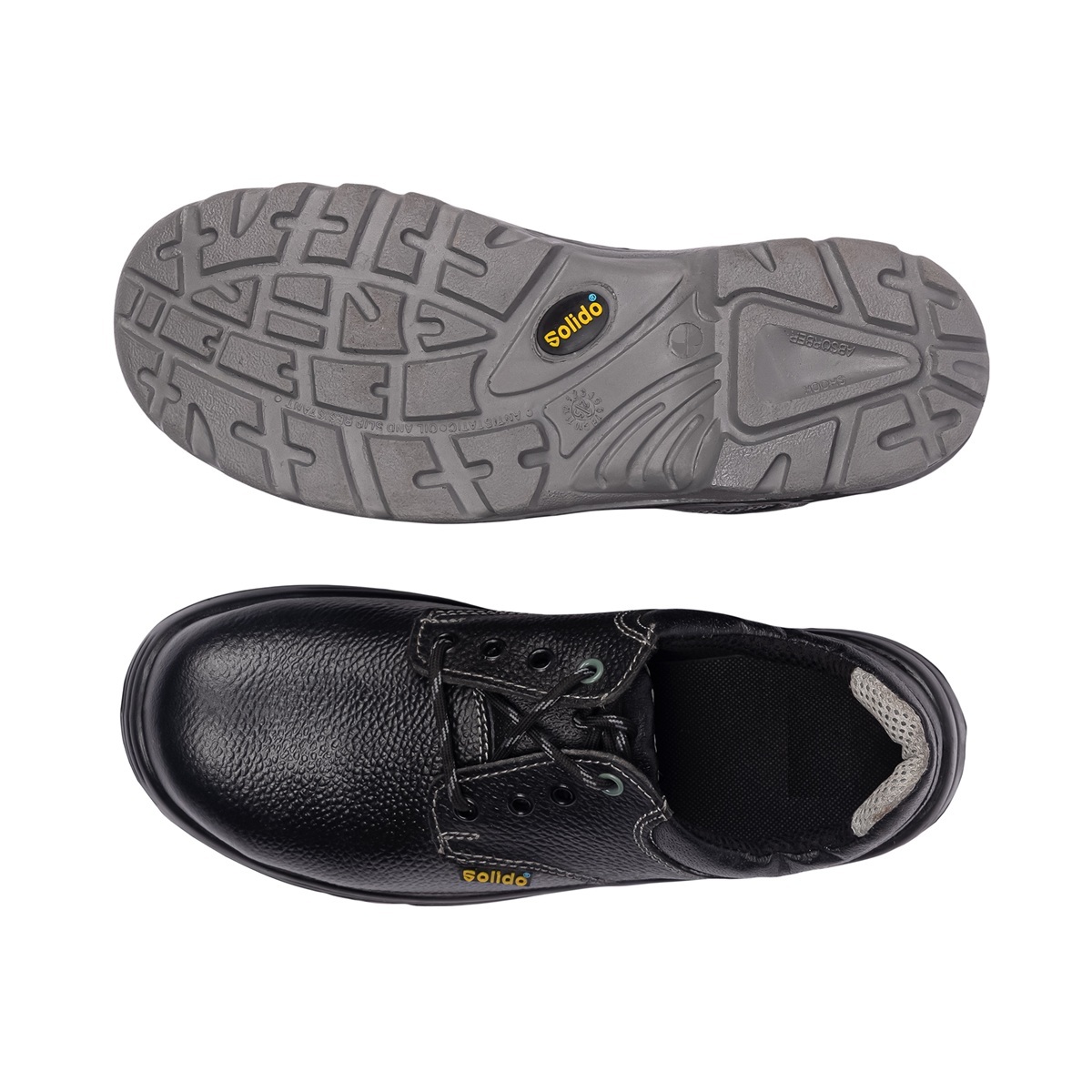 L&T SuFin Brand - Solido Protect+ Low Ankle SY03 Split Barton Print Steel Toe Safety Shoes Black_3