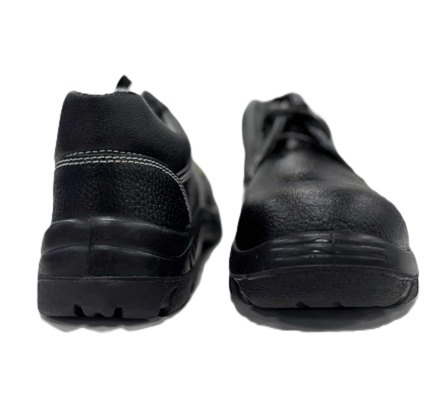 L&T SuFin Brand - Solido Base Genuine Leather Barton Print Steel Toe Safety Shoes Black_1