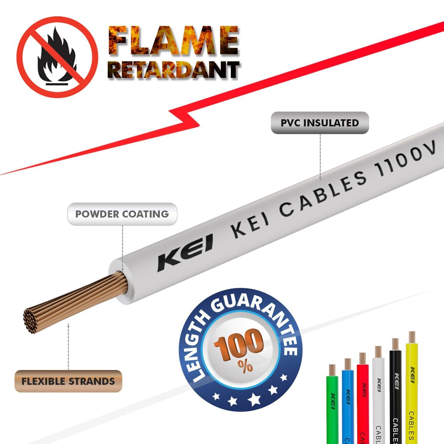 KEI 6 sqmm conFlame FR LSH Electric Wire Grey 90 m_1