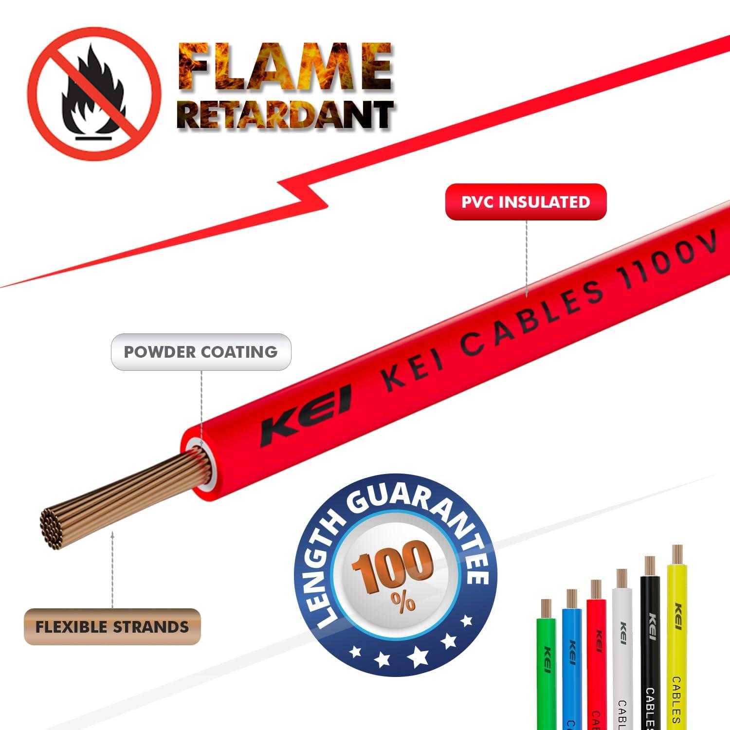 KEI 0.75 sqmm conFlame FR LSH Electric Wire Red 180 m_1