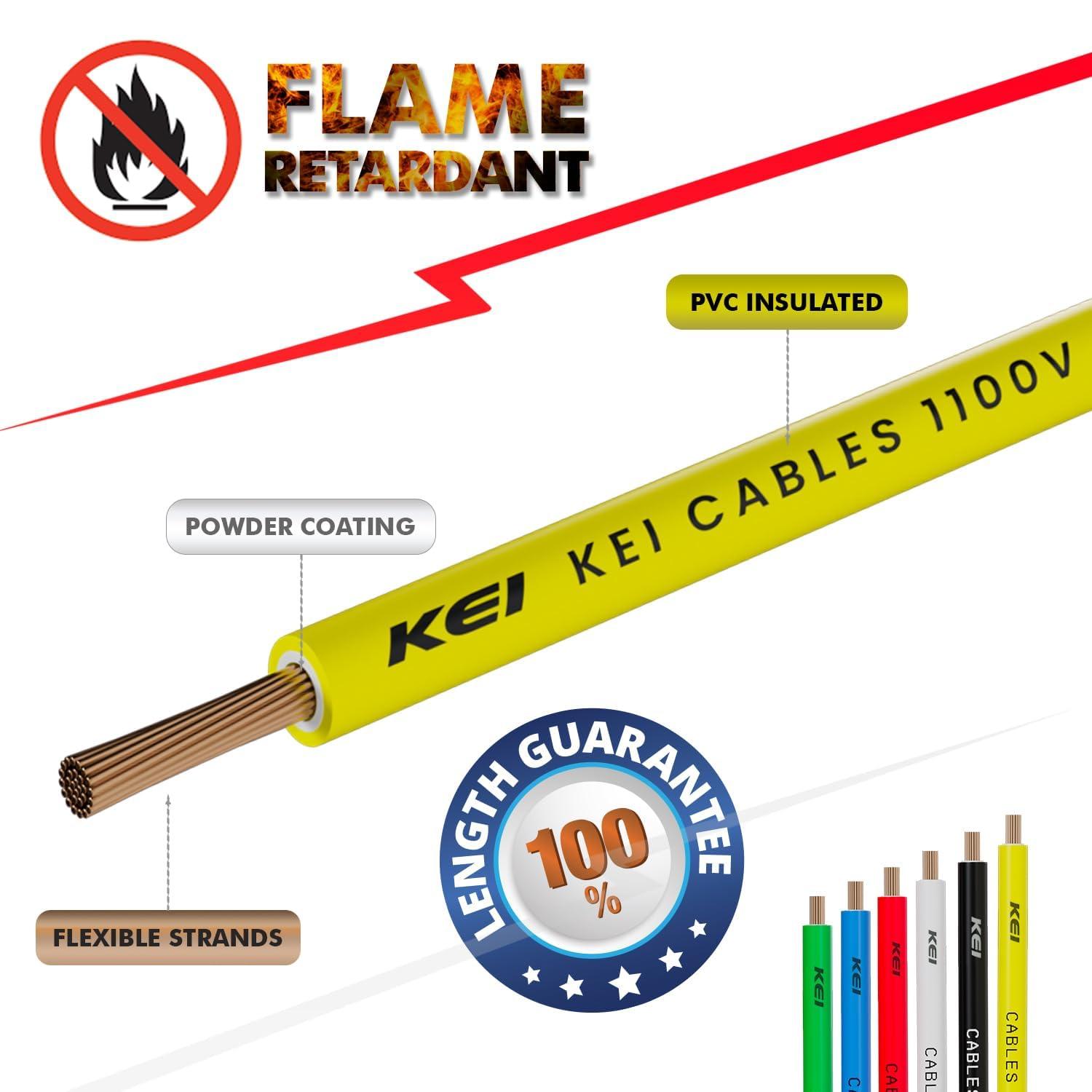 KEI 0.75 sqmm conFlame FR LSH Electric Wire Yellow 180 m_1