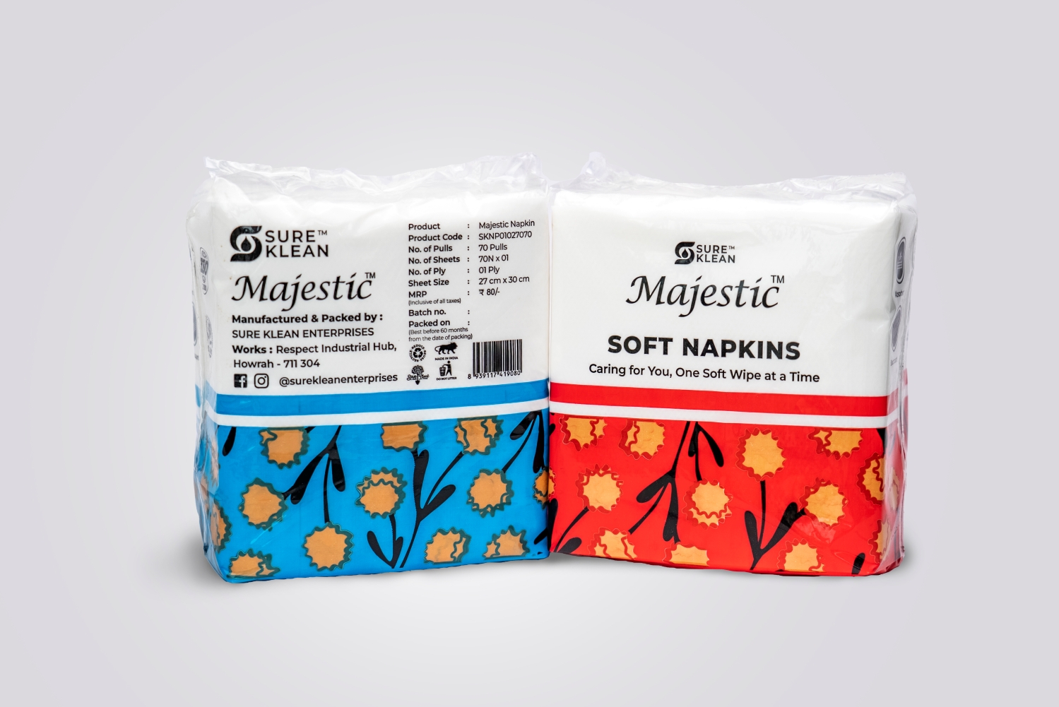 Majestic Serviette Tissue Paper Pack Plain 27 x 30 cm White_1