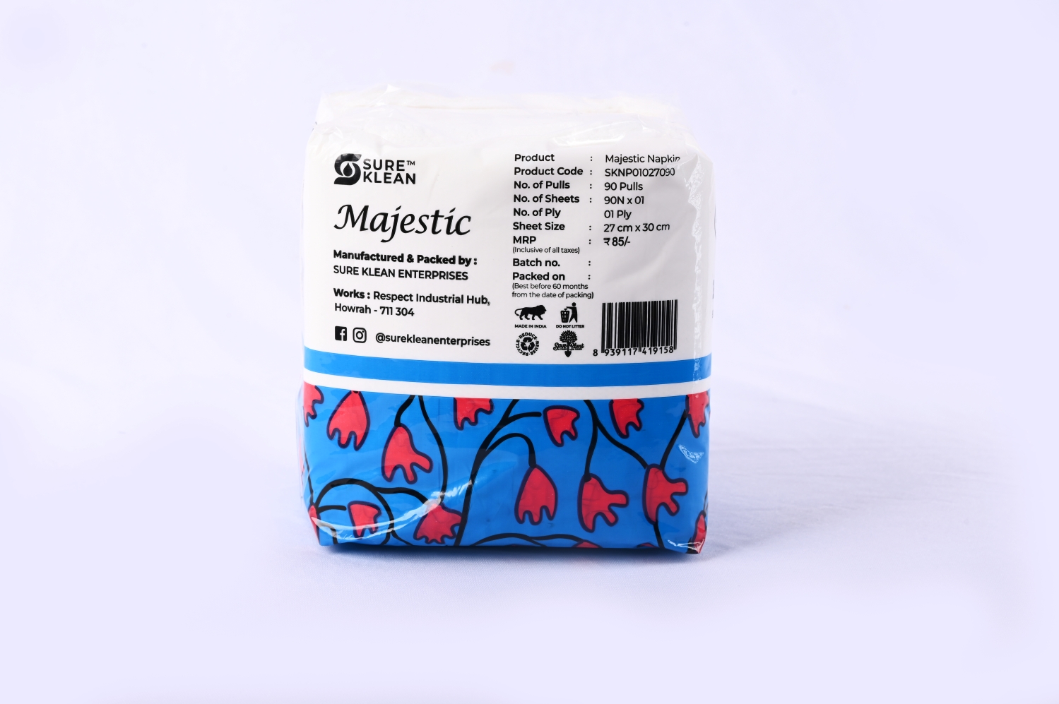 Majestic Serviette Tissue Paper Pack Plain 27 x 30 cm White_4