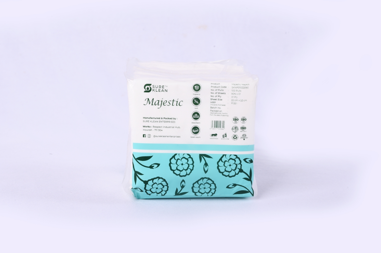 Majestic Cocktail Tissue Paper Pack Plain 22 x 22 cm White_4