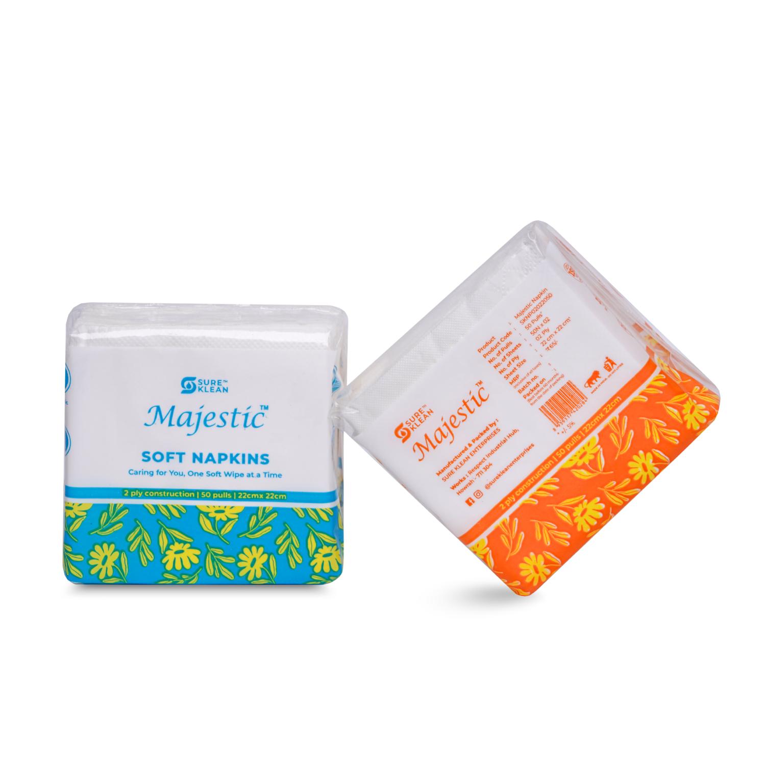 Majestic Cocktail Tissue Paper Pack Plain 22 x 22 cm White_1