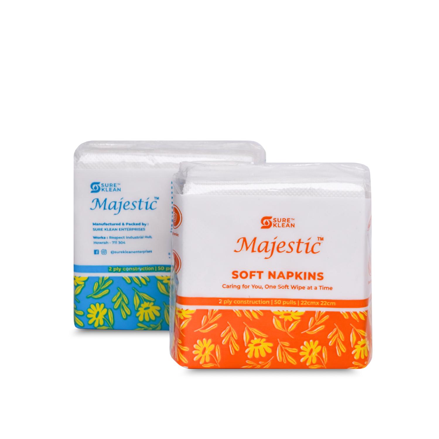 Majestic Cocktail Tissue Paper Pack Plain 22 x 22 cm White_2