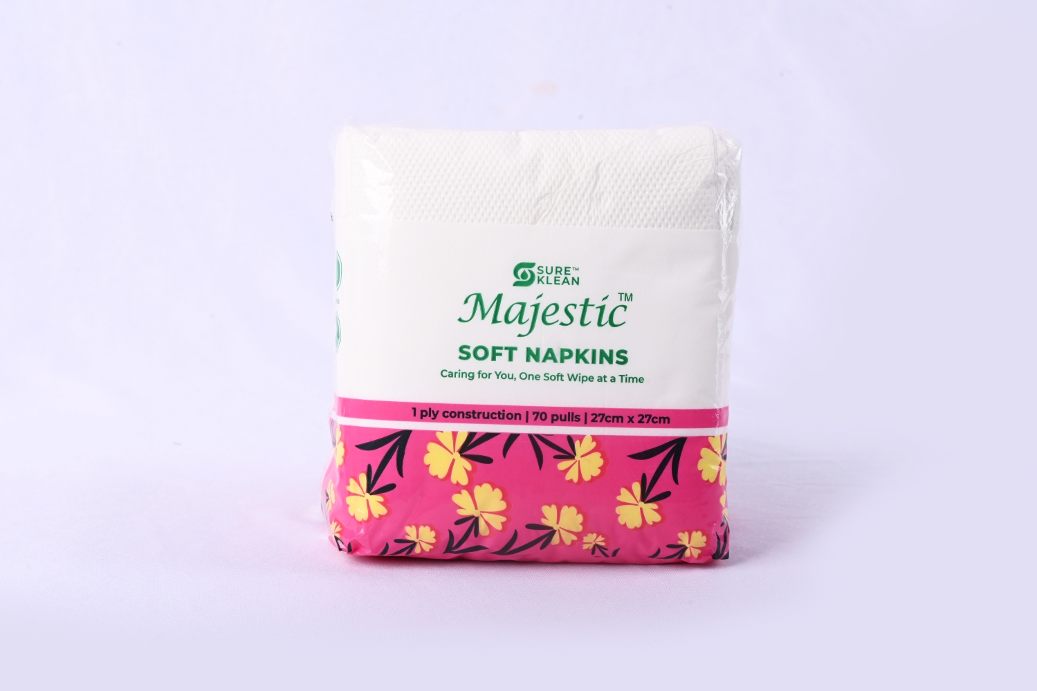 Majestic Serviette Tissue Paper Pack Plain 27 x 27 cm White_2