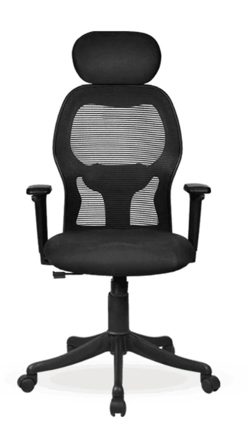 Shaaspace Revolving Black 1080 x 635 x 605 mm Stainless Steel Office Chairs_1