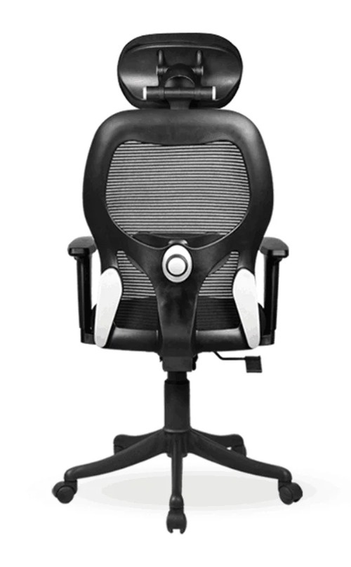 Shaaspace Revolving Black 1080 x 635 x 605 mm Stainless Steel Office Chairs_2