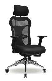 Shaaspace Revolving Black 1080 x 635 x 605 mm Stainless Steel Office Chairs_0