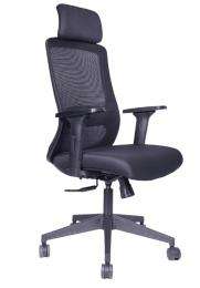 Shaaspace Revolving Black 985 x 635 x 605 mm Stainless Steel Office Chairs_0