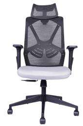 Shaaspace Revolving Black and Grey 985 x 635 x 605 mm Stainless Steel Office Chairs_0