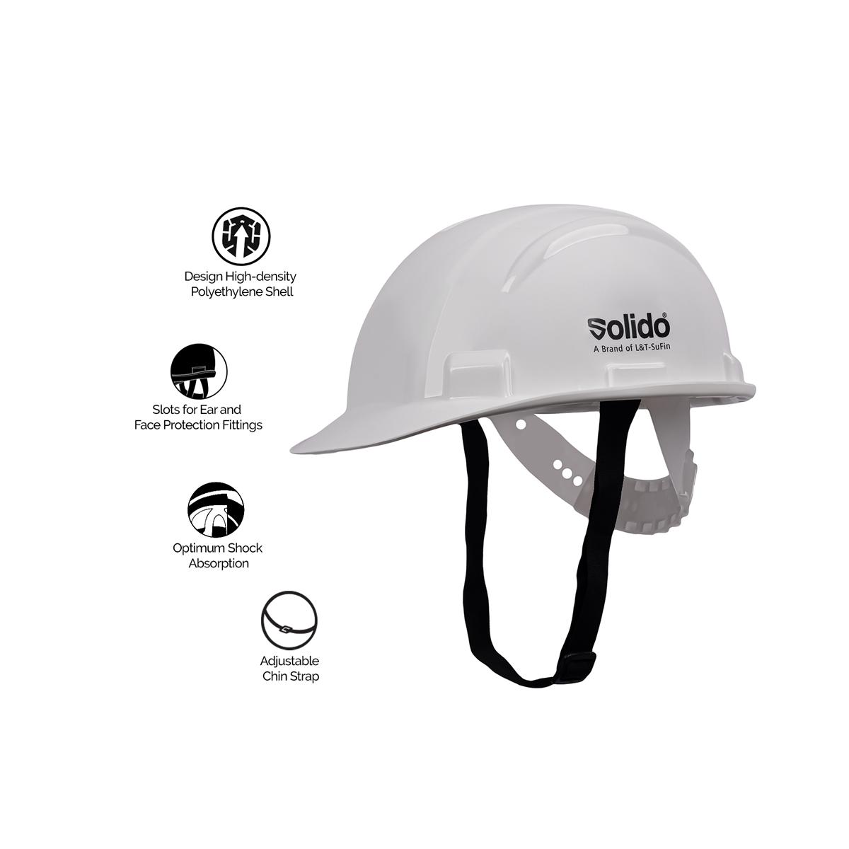 L&T SuFin Brand - Solido HDPE White Modular Safety Helmets Core - HA01N_2