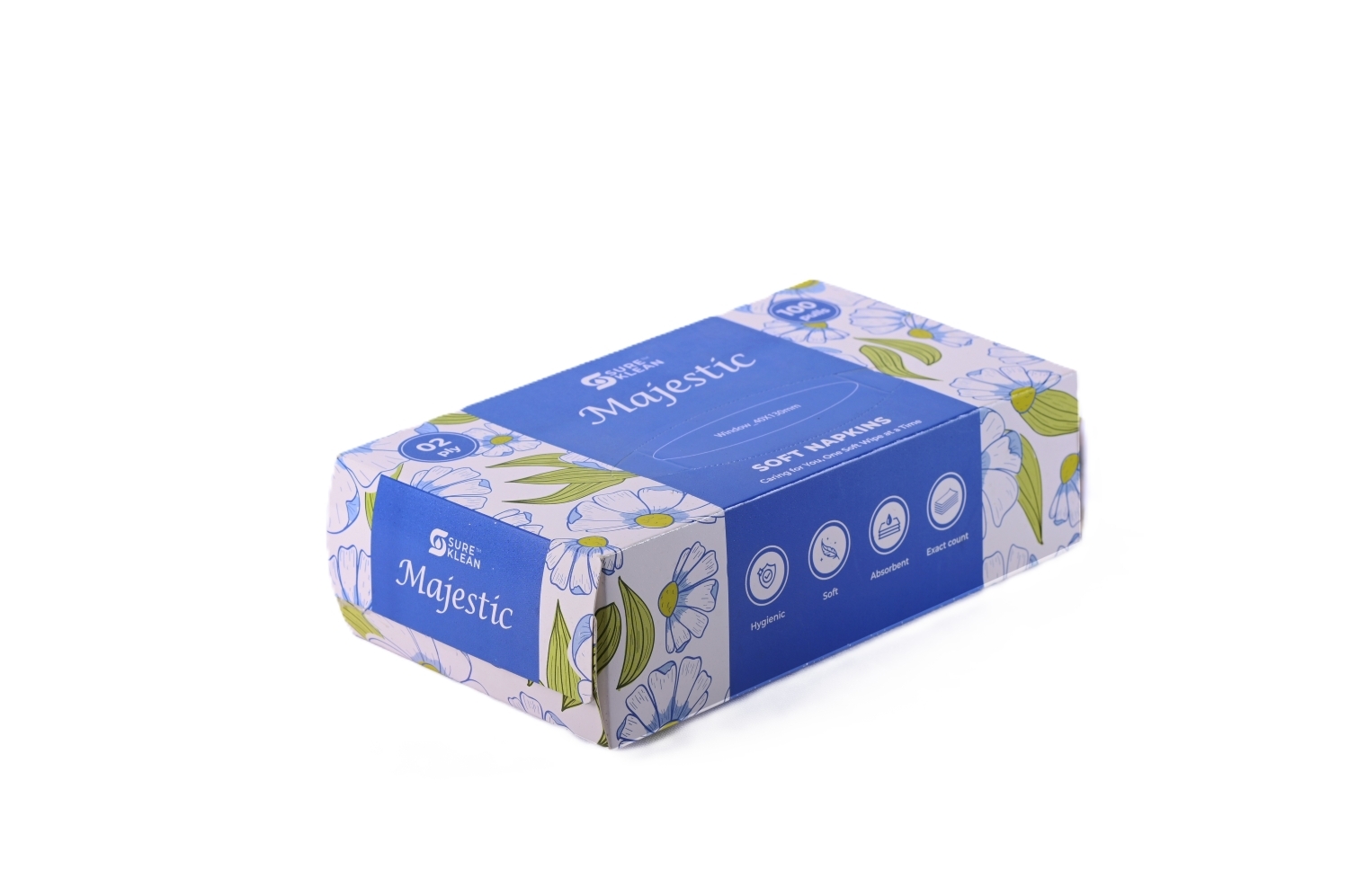 Majestic Facial Tissue Paper Box Plain 20 x 20 cm White_3