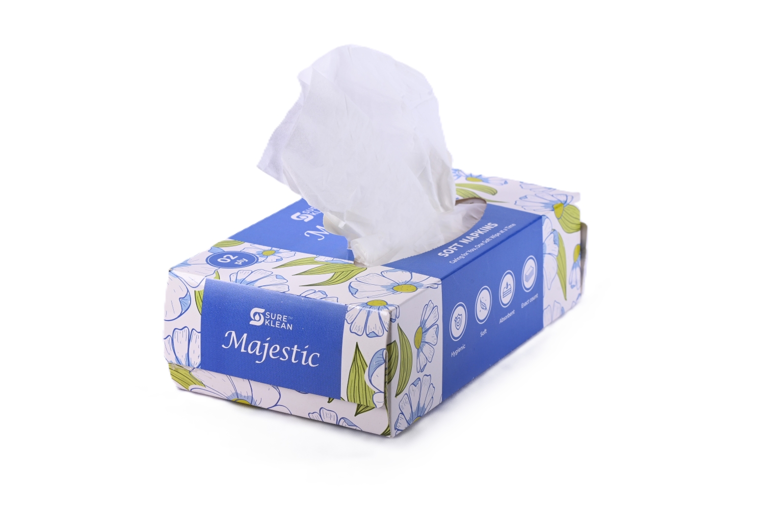 Majestic Facial Tissue Paper Box Plain 20 x 20 cm White_4