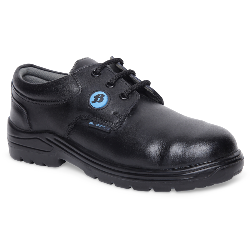 Bata BS 2000 Derby Buff Smooth Leather Steel Toe 200 J Safety Shoes Black_0