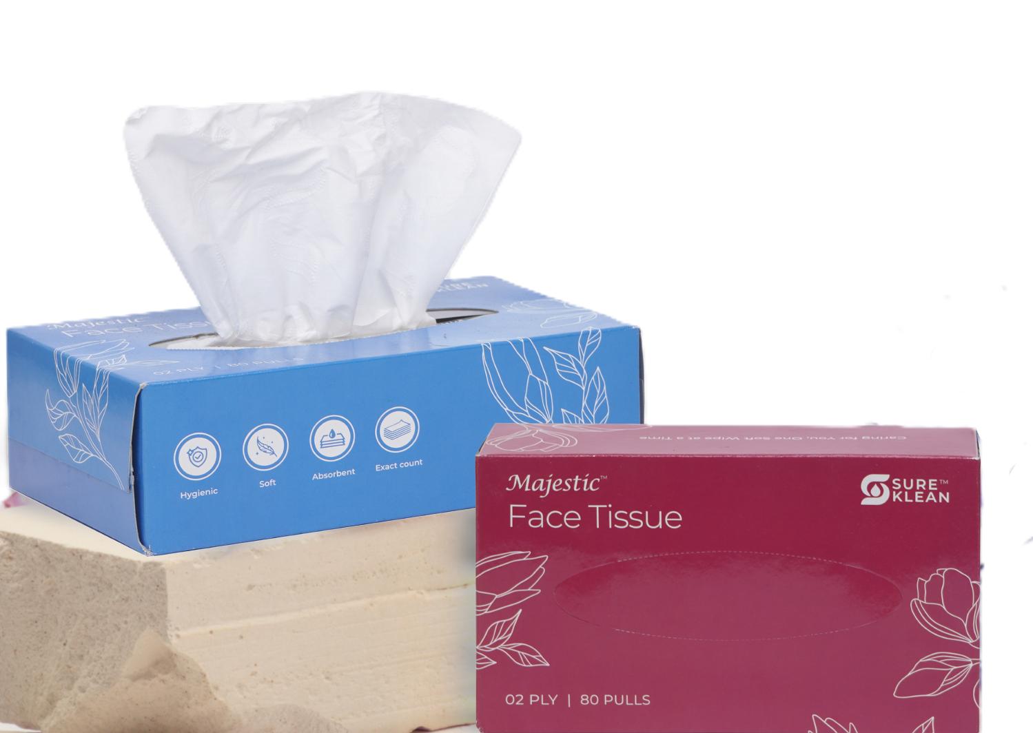 Majestic Facial Tissue Paper Box Plain 18 x 18 cm White_2