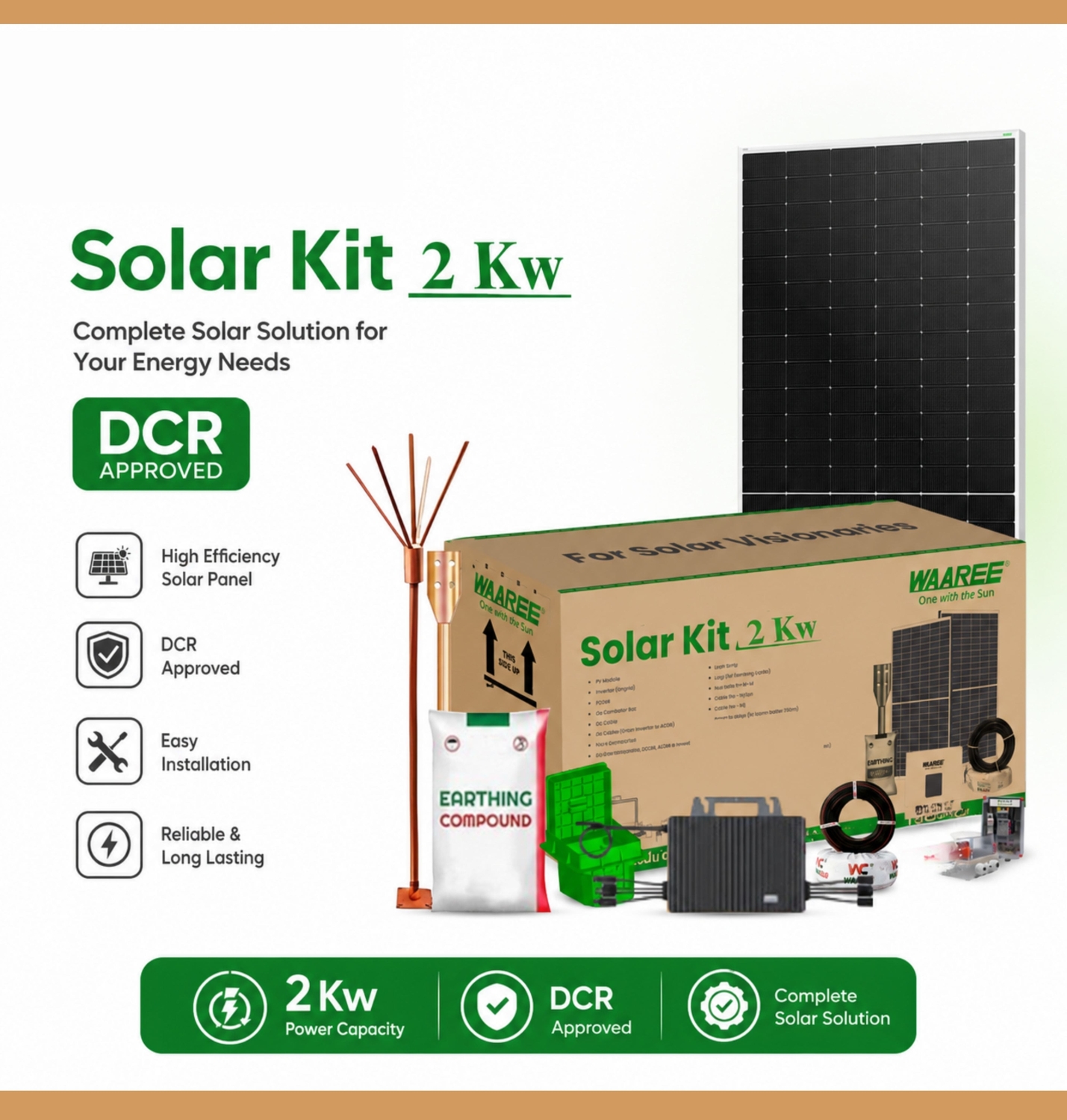 WAAREE 2 kW Single Phase Mono PERC DCR On Grid Solar Solution_1