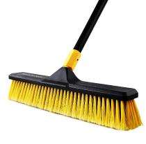 Nylon Floor Cleaning Brush Metallic Handle Yellow_0