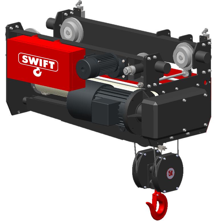 SWIFT Non Flame Proof Mono Rail Type 6 m Lift Electric Wire Rope Hoist_1