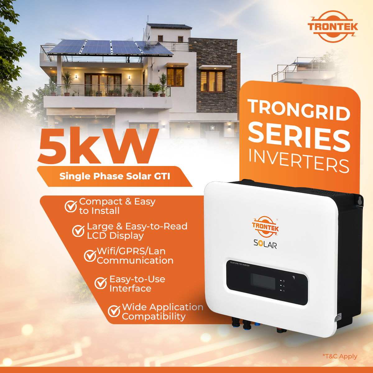 TRONTEK TG 1P1K5 1500 W Single Phase String On Grid Solar Inverter_1
