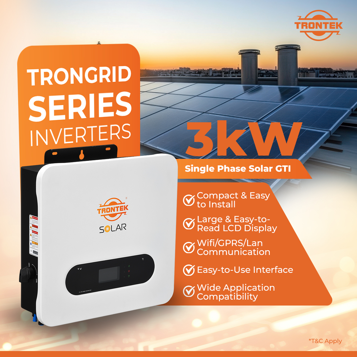 TRONTEK TG 1P3K0 3000 W Single Phase String On Grid Solar Inverter_1