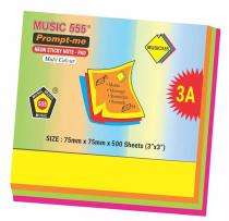 MUSIC 555 3 x 3 inch Assorted Sticky Notes_0