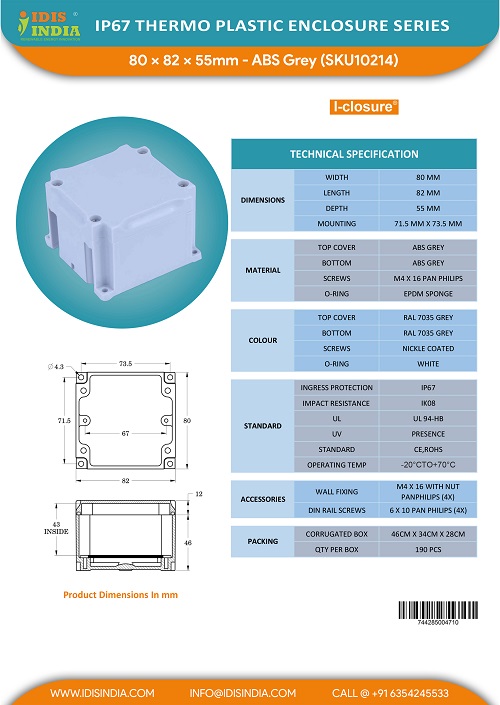 ABS Enclosure Boxes 80 x 82 x 55 mm_3