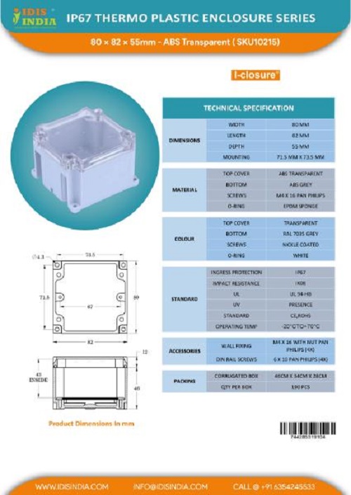 ABS Enclosure Boxes 80 x 82 x 55 mm_3