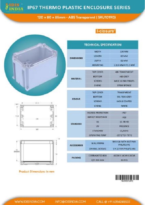 ABS Enclosure Boxes 120 x 80 x 85 mm_3