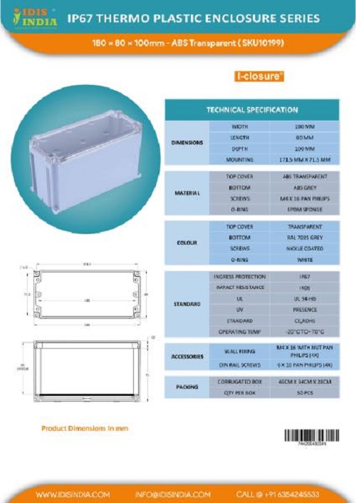 ABS Enclosure Boxes 180 x 80 x 100 mm_3