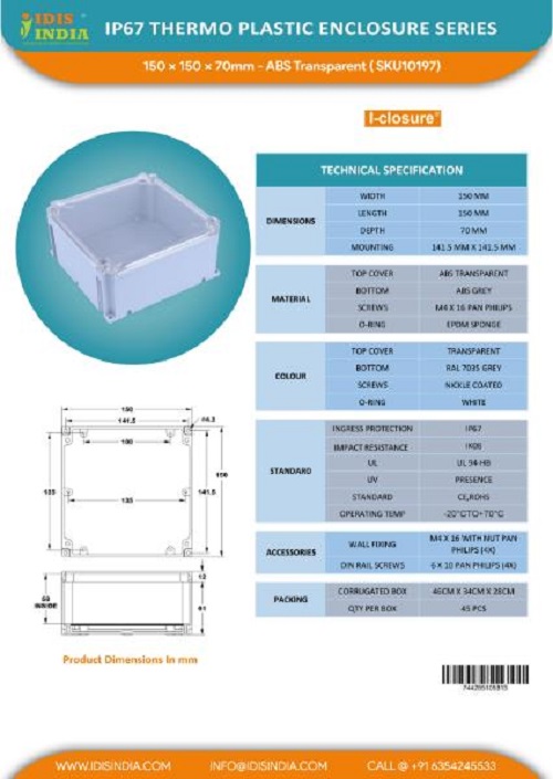 ABS Enclosure Boxes 150 x 150 x 70 mm_3