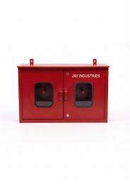Stainless Steel Double Door Fire Hose Cabinet 900 x 600 x 250 mm JI-FHC-01 15 m_0