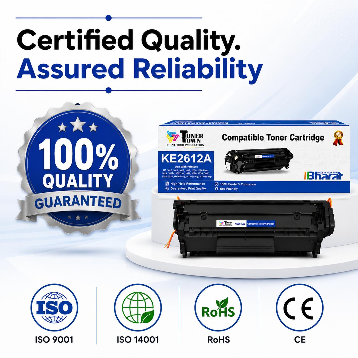 Toner Town Black Compatible Toner HP Q2612A Compatible Ink Cartridge_4