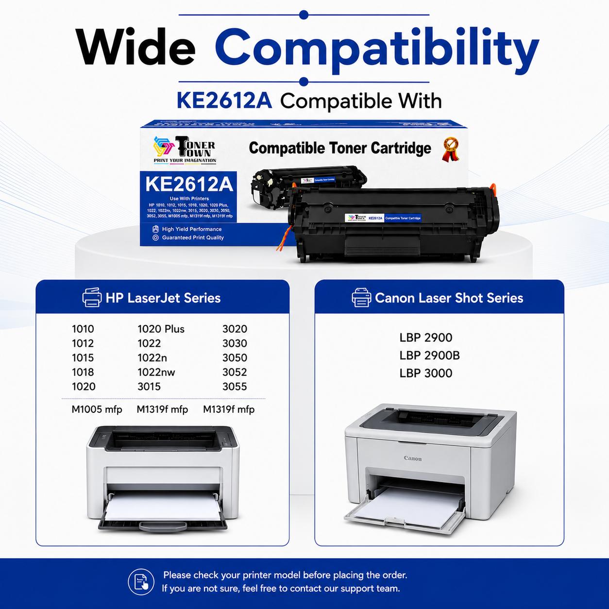 Toner Town Black Compatible Toner HP Q2612A Compatible Ink Cartridge_1