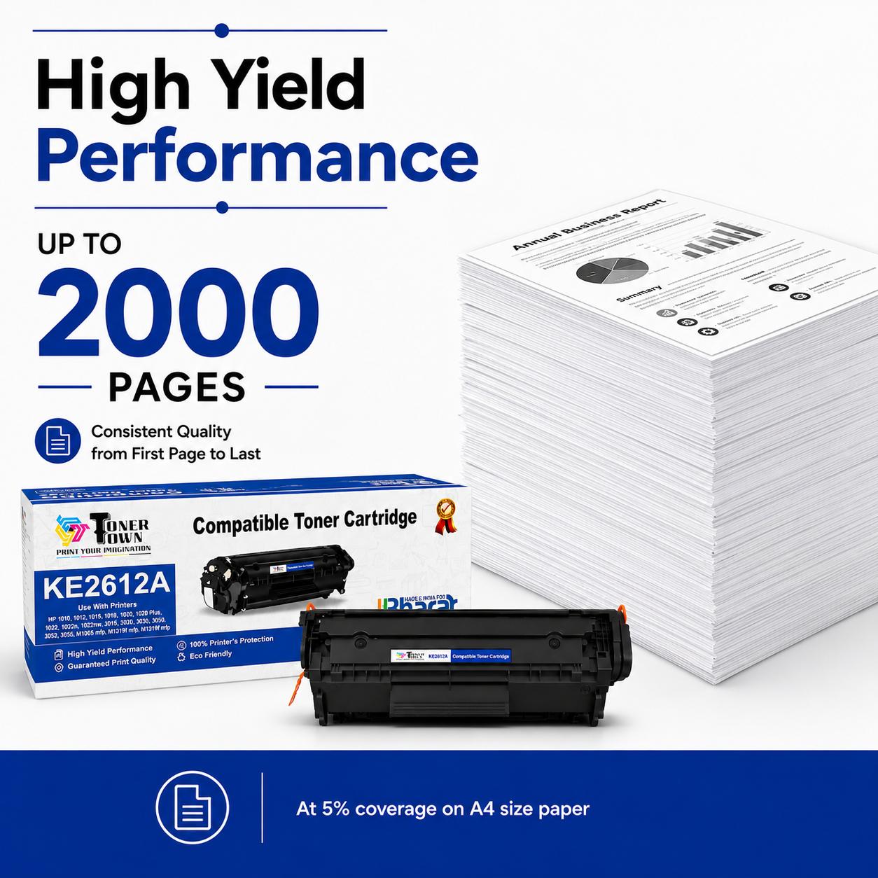 Toner Town Black Compatible Toner HP Q2612A Compatible Ink Cartridge_2
