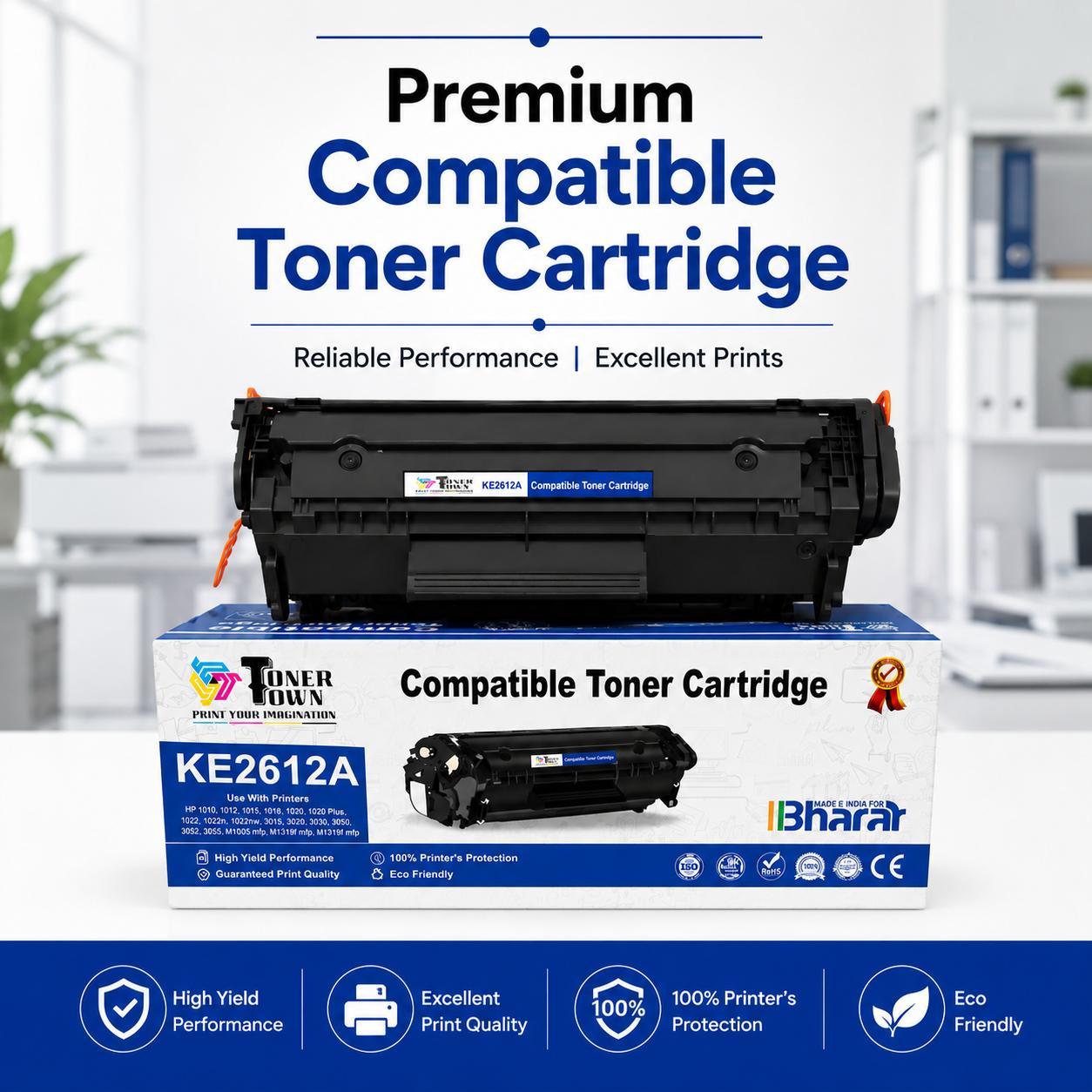Toner Town Black Compatible Toner HP Q2612A Compatible Ink Cartridge_3