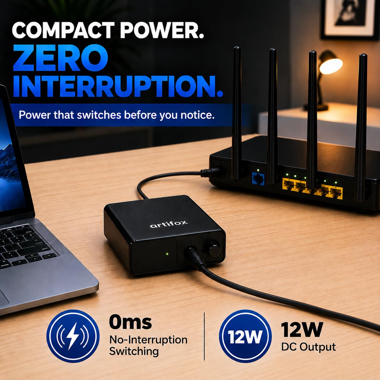 Artifax 12 V 2600 mAh DC Mini UPS UPS Battery_1