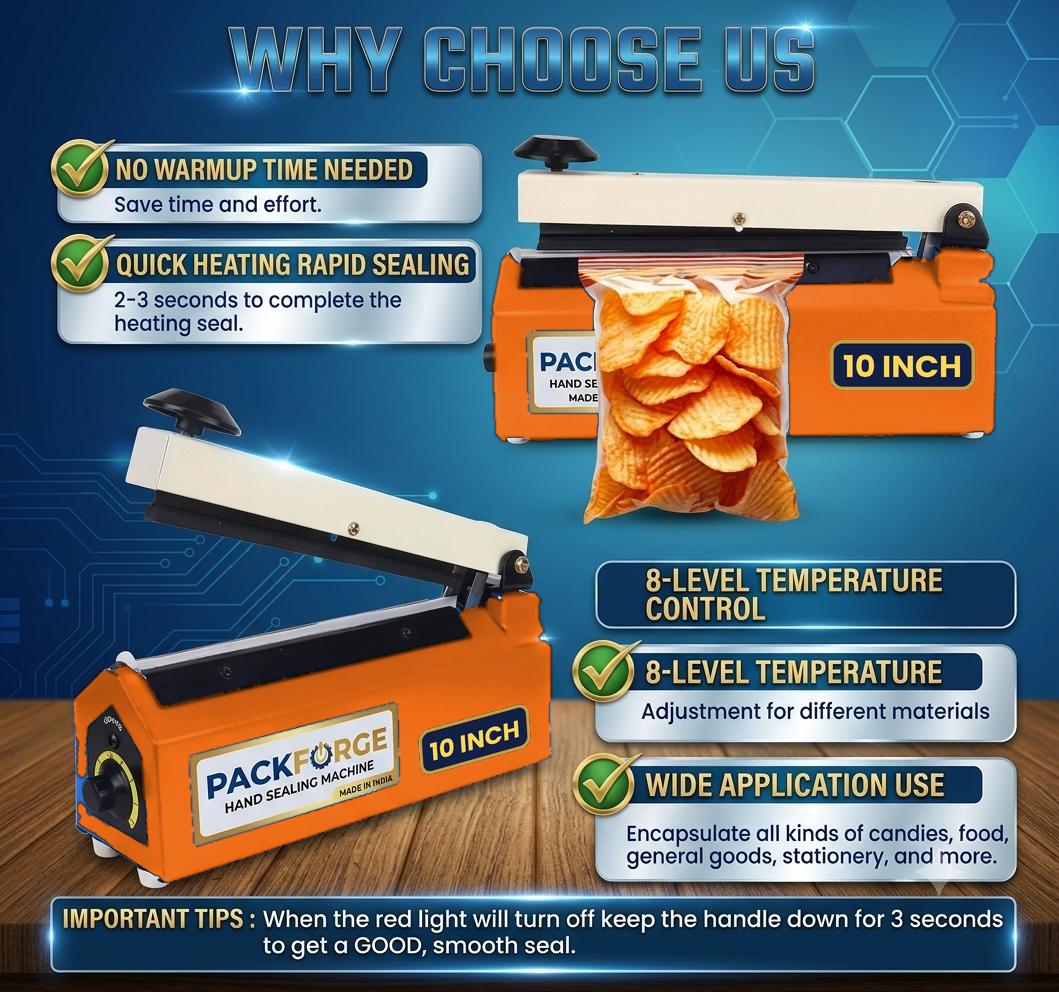 PackForge Solid Pouch Sealing Machine 45 packet/min Steel Electric 300 W_3