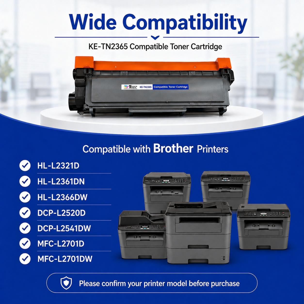 Toner Town Black Compatible Toner Brother TN-2365 Compatible Ink Cartridge_4