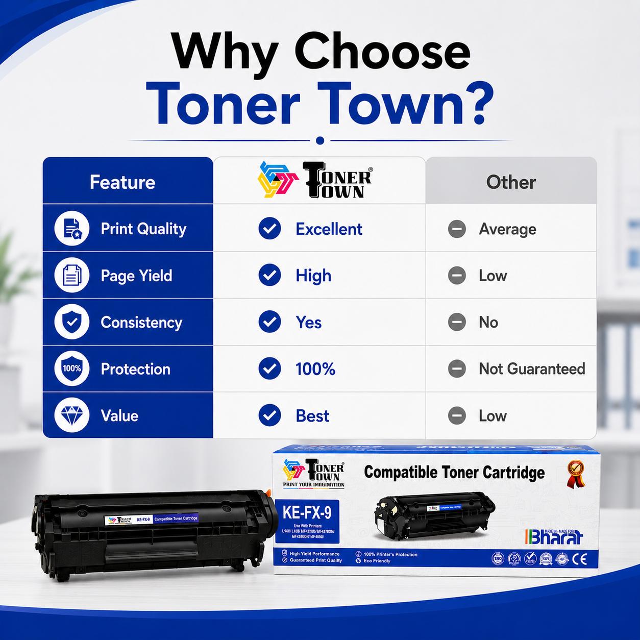 Toner Town Black Compatible Toner Canon FX-9 Compatible Ink Cartridge_1