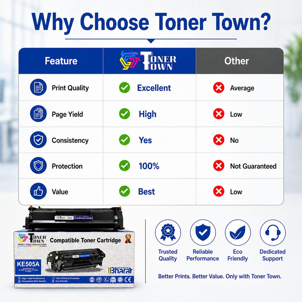 Toner Town Black Toner HP CE505A / CE505X Compatible Ink Cartridge_3